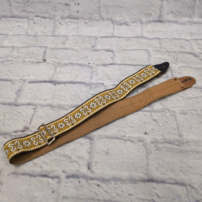 Ace Straps Vintage 1960s Yellow Black Pattern Guitar Strap
