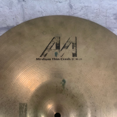 Sabian 18" AA Medium (cracked) Thin Crash Ride Cymbal