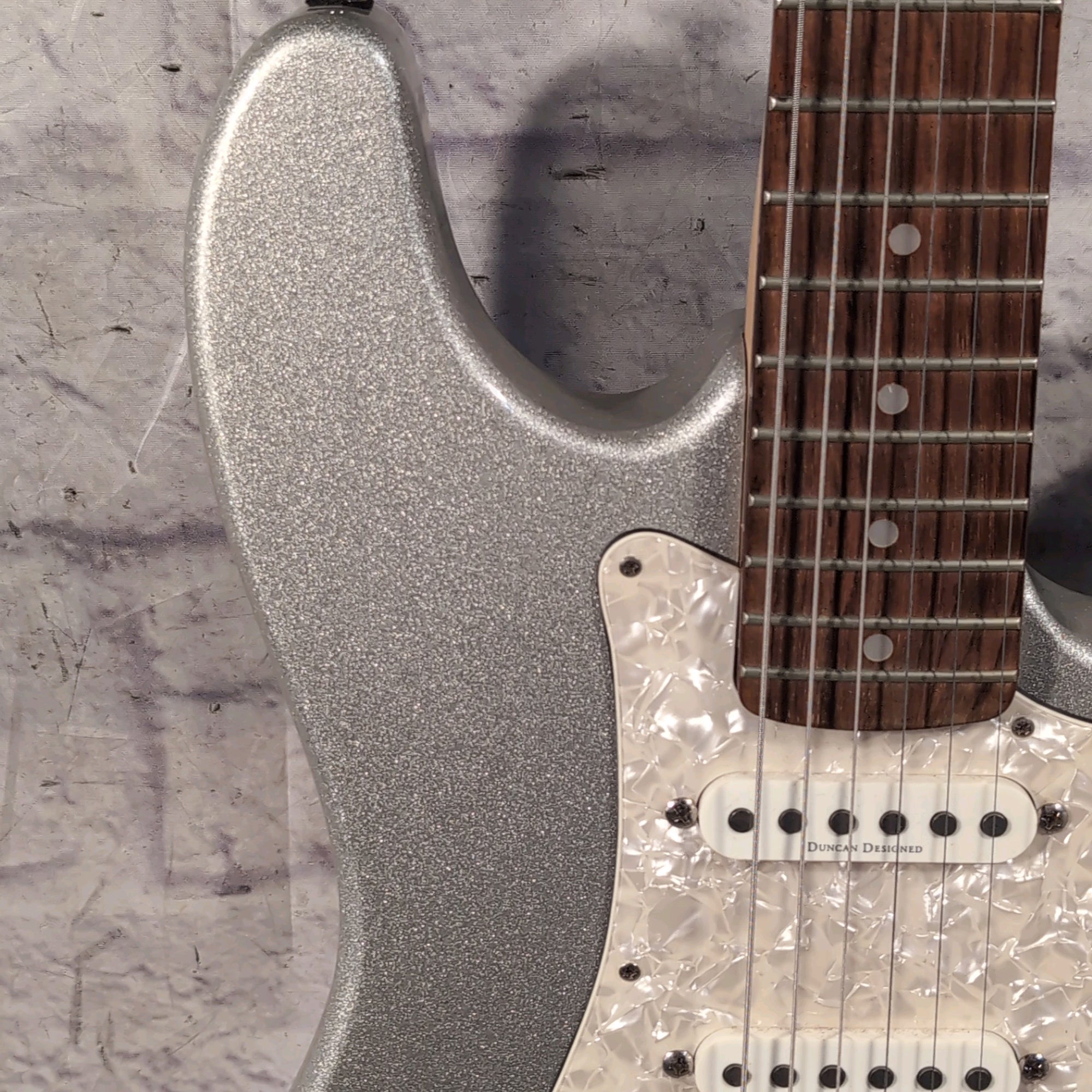 Samick LS-110 Strat Style Silver Sparkle Electric Guitar