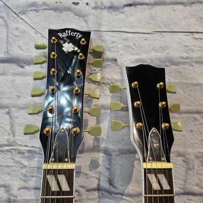 Rafferty Guitars White Double Neck 12/6 Electric Guitar