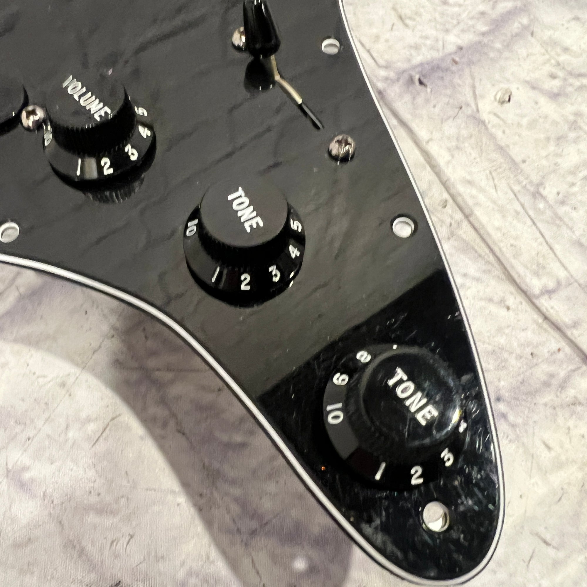 Unknown SSS Black Strat Loaded Pickguard