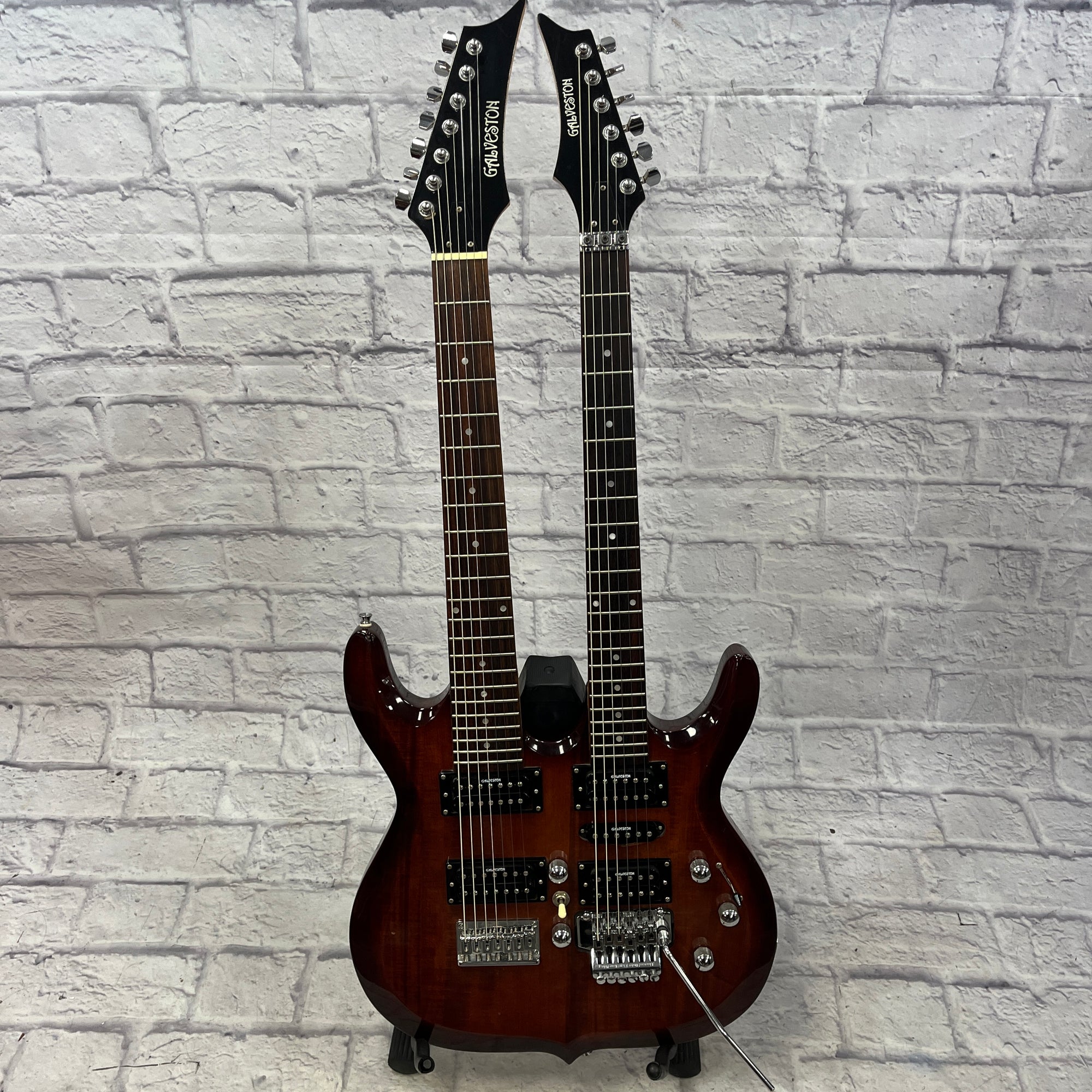 Galveston 6/7 Double Neck w/Floyd Rose Tremolo Electric Guitar - Evolution Music Galveston 6/7 Double Neck w/Floyd Rose Tremolo Electric Guitar - Evolution Music