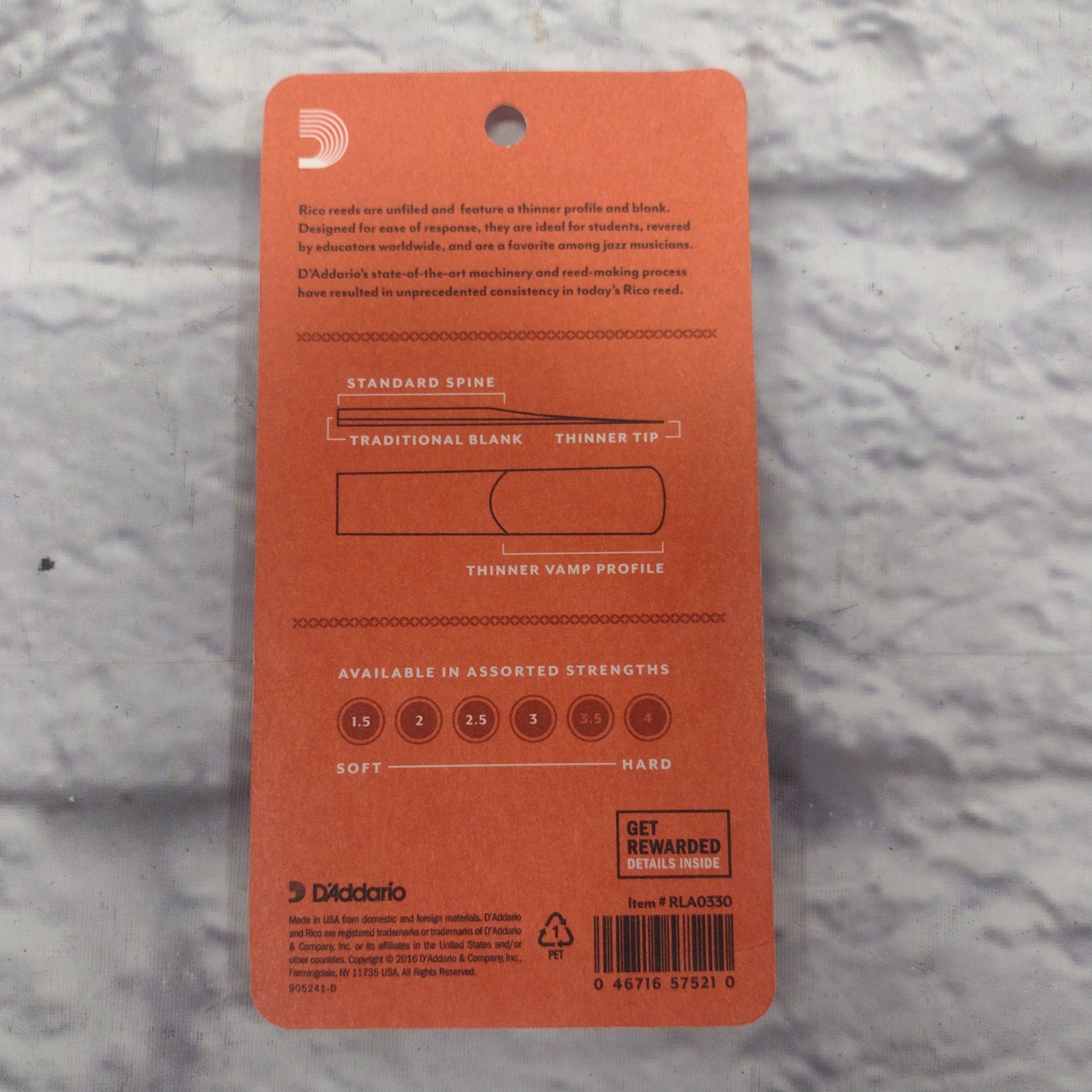 Rico Baritone Saxophone 3.0 Strength 3 Unfilled Reeds