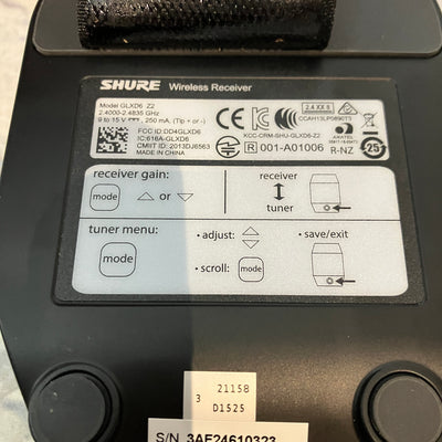 Shure GLXD16 Wireless Guitar Receiver 2020 Black-