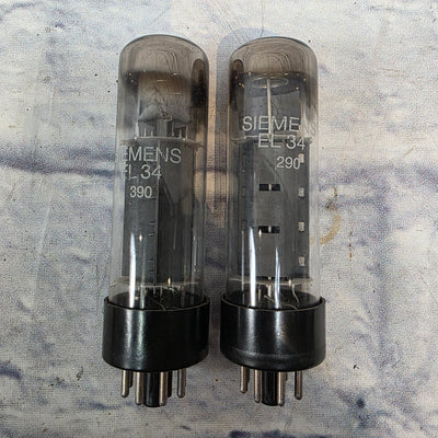 Siemens EL34 390 Tube Pair Amplifier Tubes