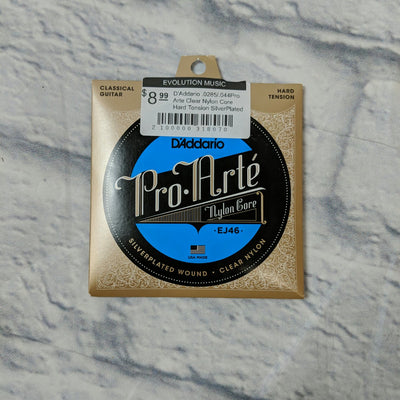 D'Addario EJ46 Pro-Arte Nylon Classical Guitar Strings, Hard Tension