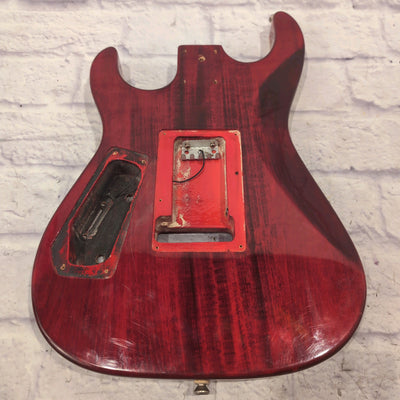 Unknown HSS Red Flame Electric Guitar Body