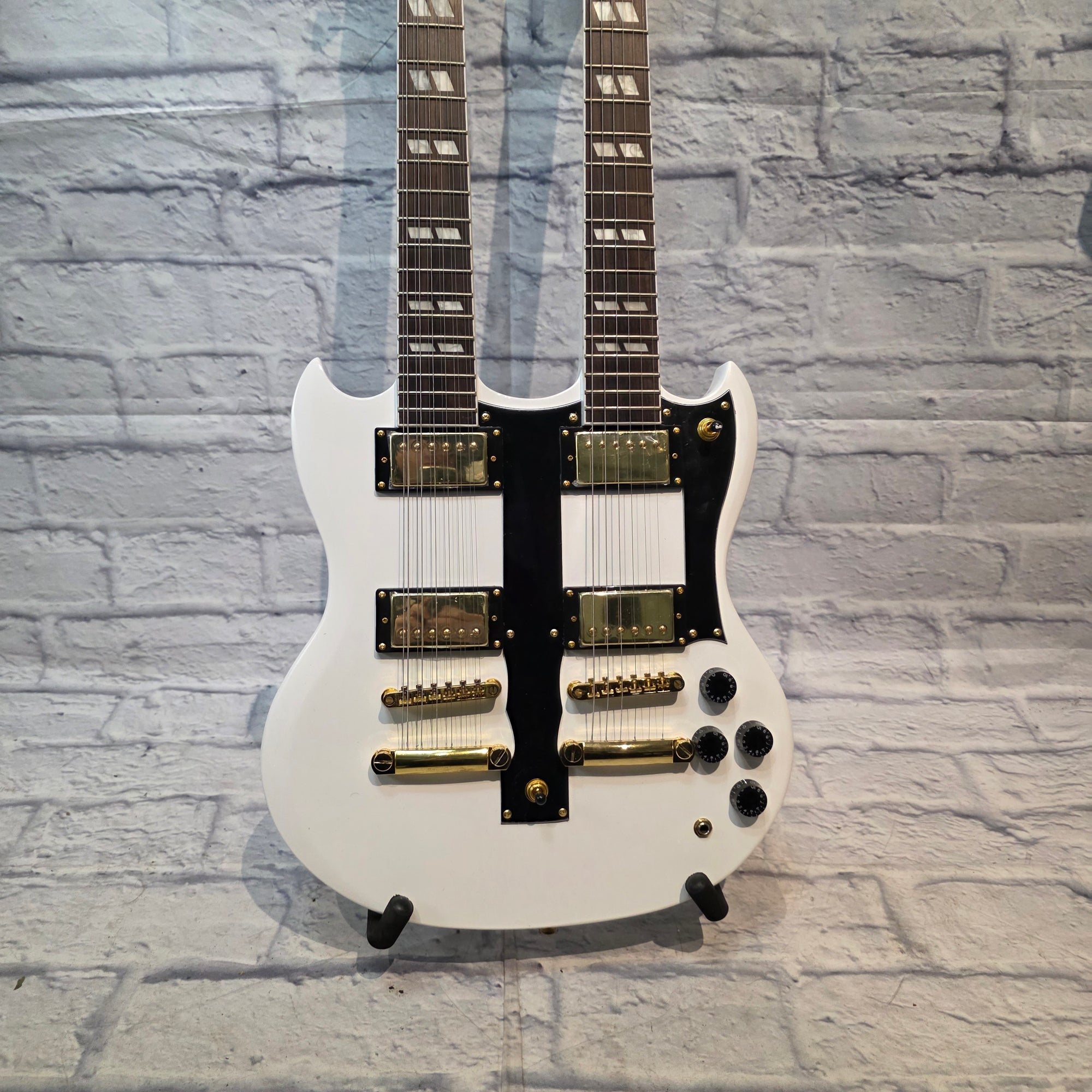 Rafferty Guitars White Double Neck 12/6 Electric Guitar