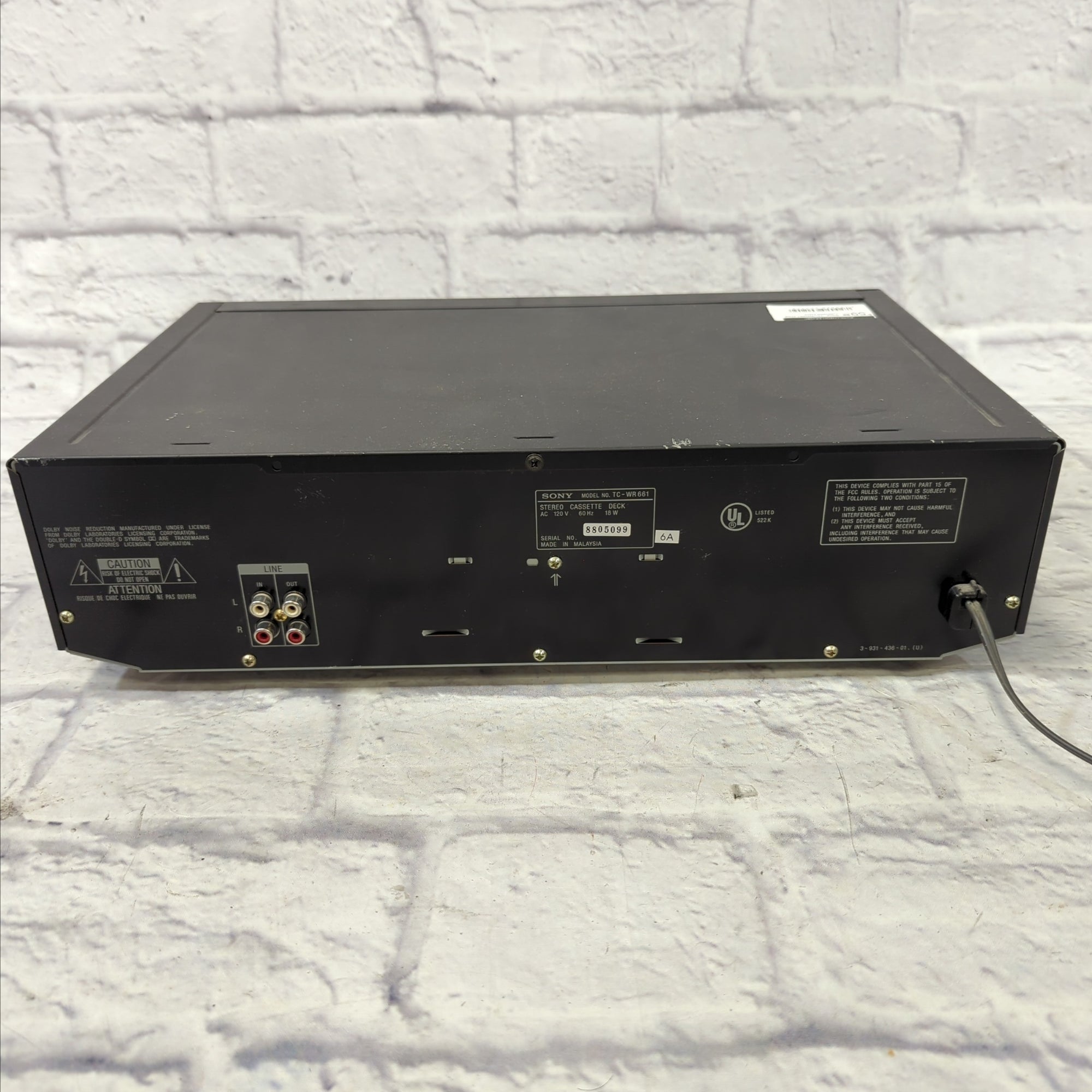 Sony TC-WR661 Dual Cassette Deck