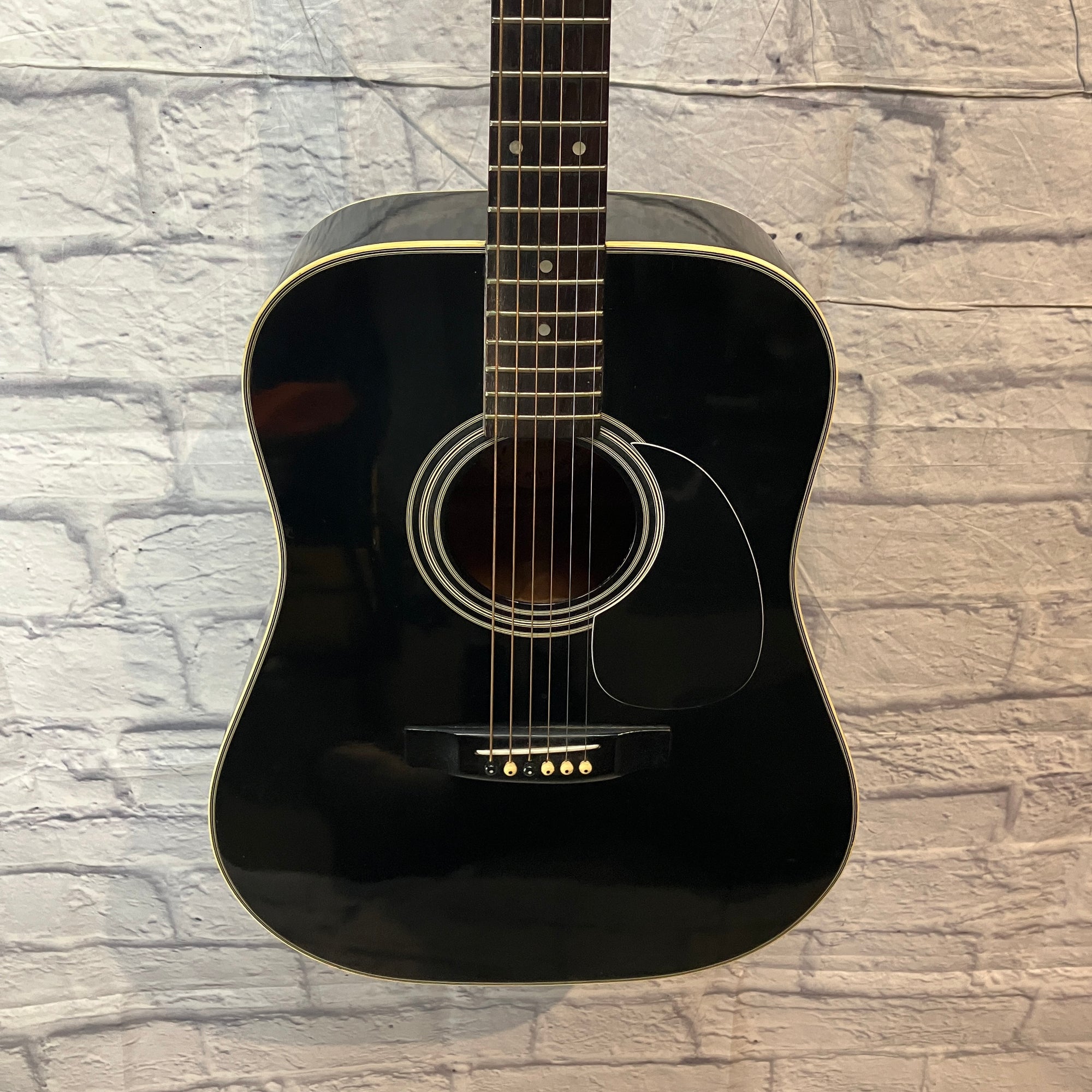 Goya G-314B Vintage 1970s Acoustic Guitar - Black w/ case