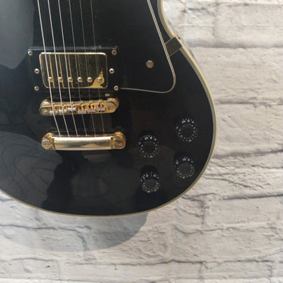 Unknown Ebony Les Paul Custom Style Guitar