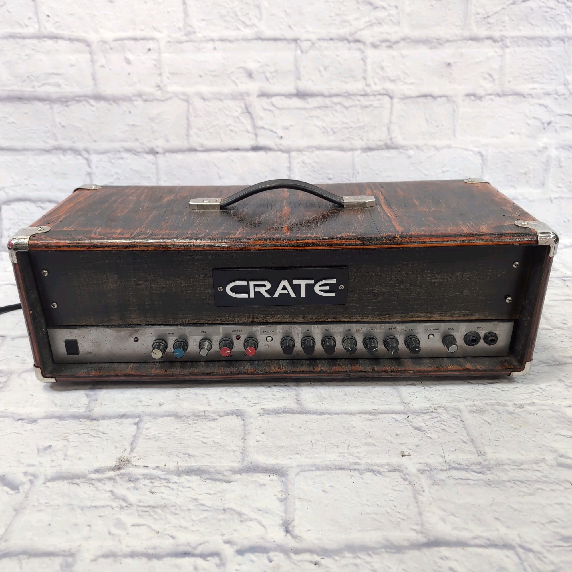 Crate B150 Bass Amp Head Rehoused in Stained Wood Cabinet