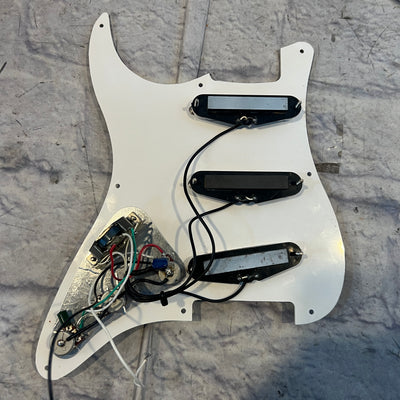 Unknown Loaded Strat Pickguard Aged White Single Ply Pickguard