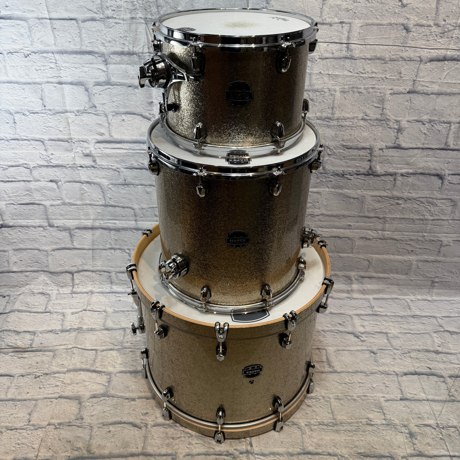 Mapex Saturn 3 Piece Kit 13" 16" 22" - Silver Sparkle Drum Kit