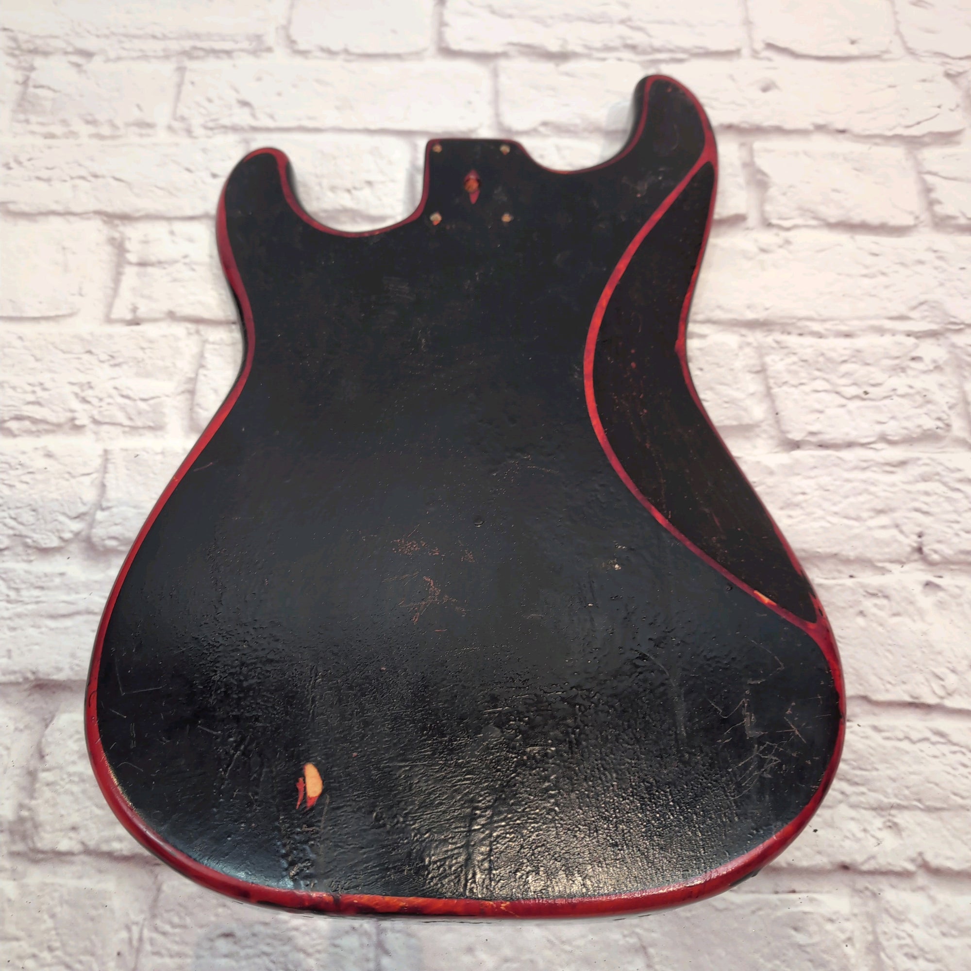 Black and Red Relic Stratocaster Style Electric Guitar Body with Distressed Finish H-S