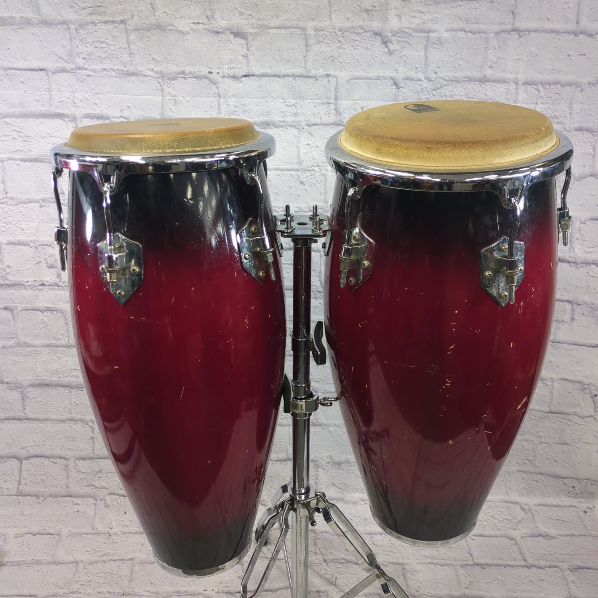 Toca Conga Pair Red Fade with Stand