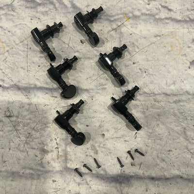 Grover 6-In-Line Black Electric Guitar Tuning Machines