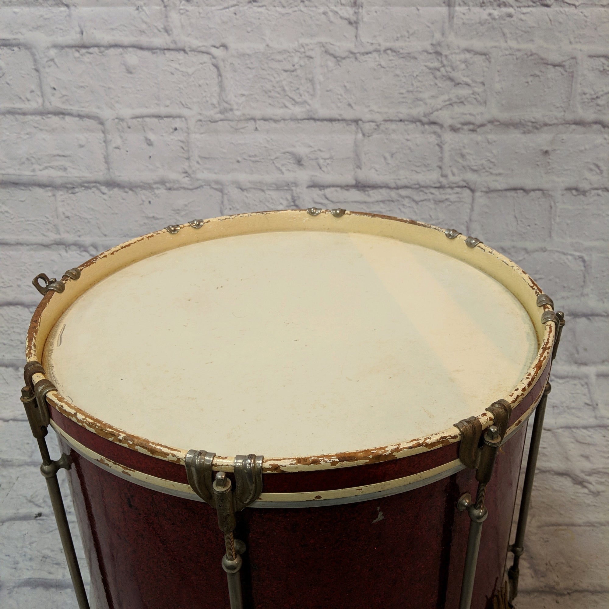 Vintage Ludwig Crimson Marching Snare 16 x 10.5