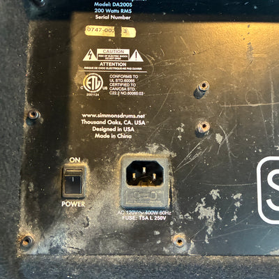 Simmons DA-200S Bass Guitar Combo Amp - NON FUNCTIONAL