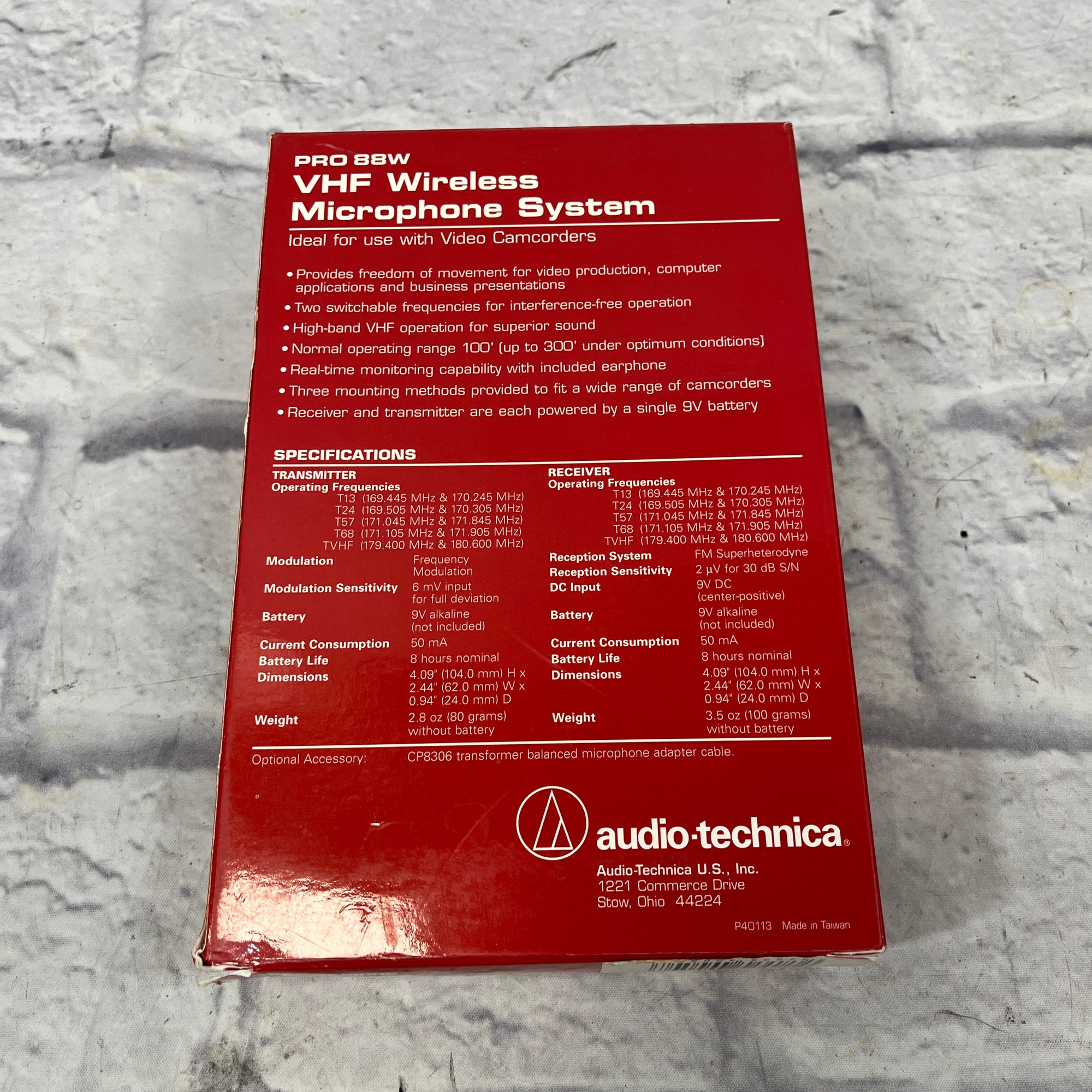 Audio Technica Pro 88-R35 VHF Wireless Microphone System