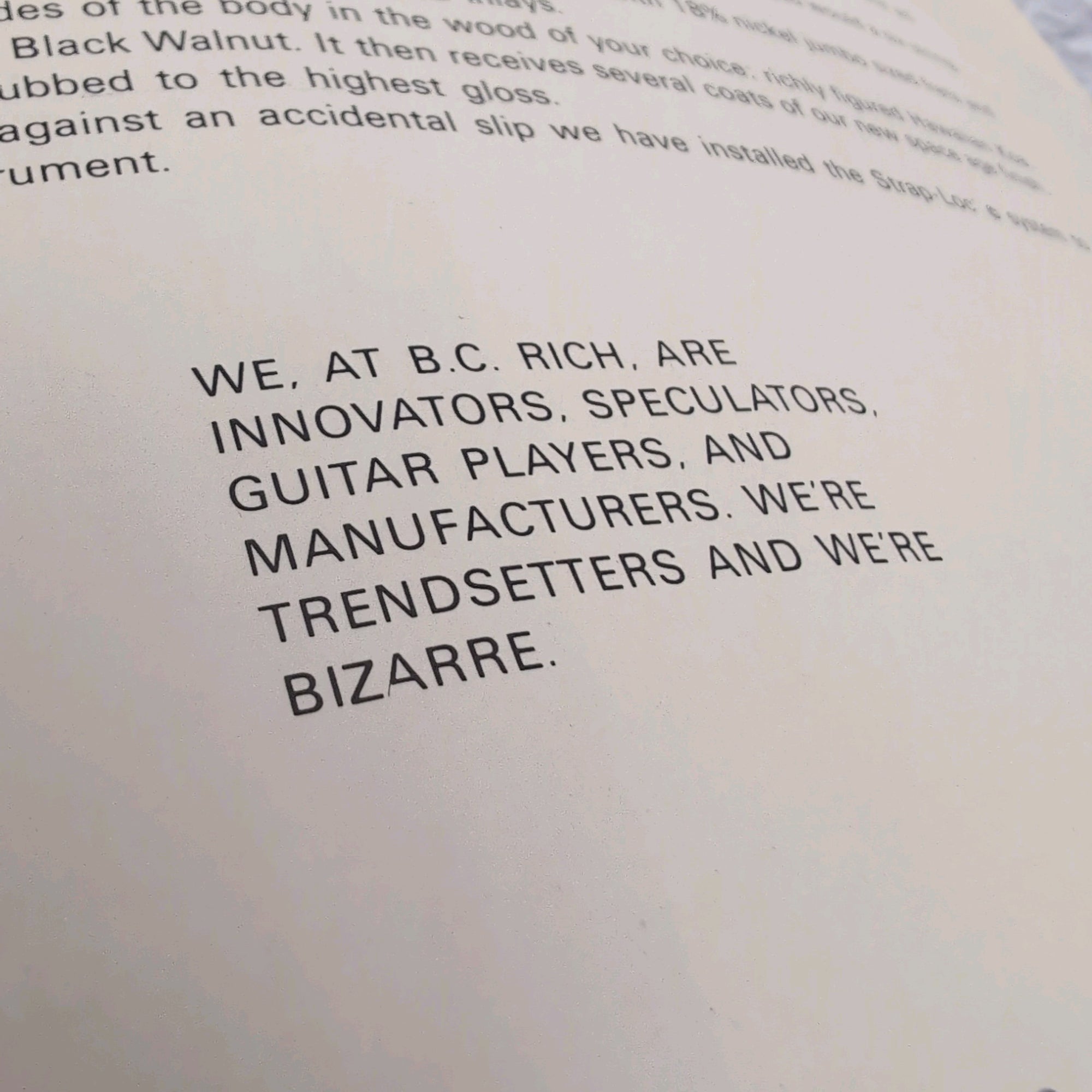 BC Rich 1978 Product Catalog Guitar Book