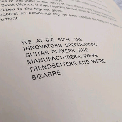 BC Rich 1978 Product Catalog Guitar Book