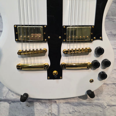 Rafferty Guitars White Double Neck 12/6 Electric Guitar