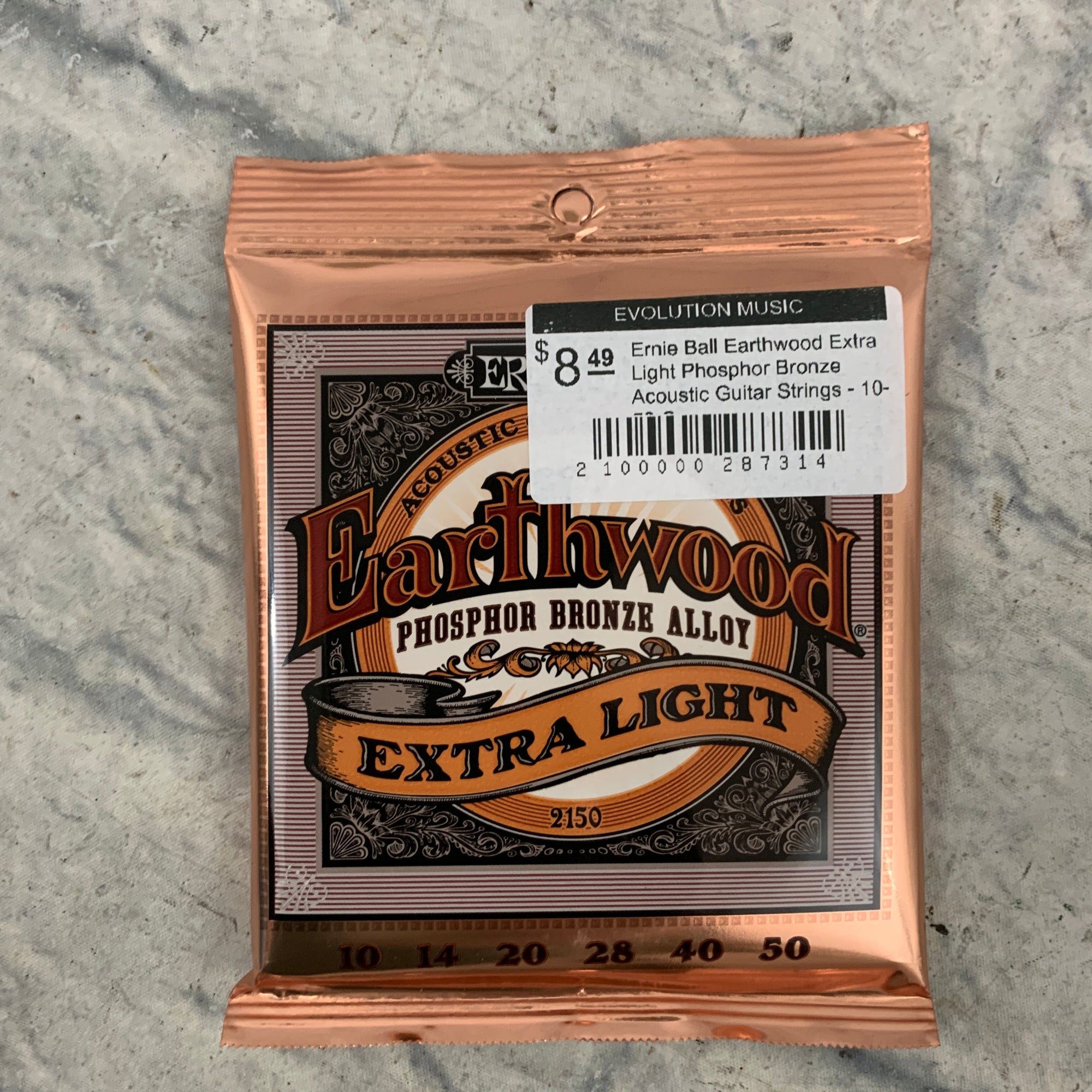 Ernie Ball Earthwood Extra Light Phosphor Bronze Acoustic Strings 10 - 50