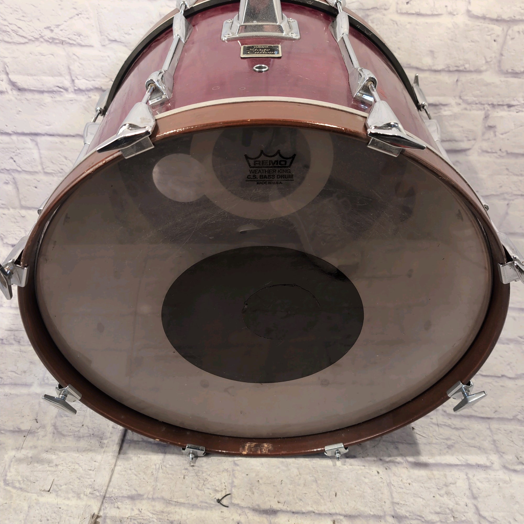 Yamaha 22 x 16" Stage Custom Bass Drum 1990s Indonesia Wine Red