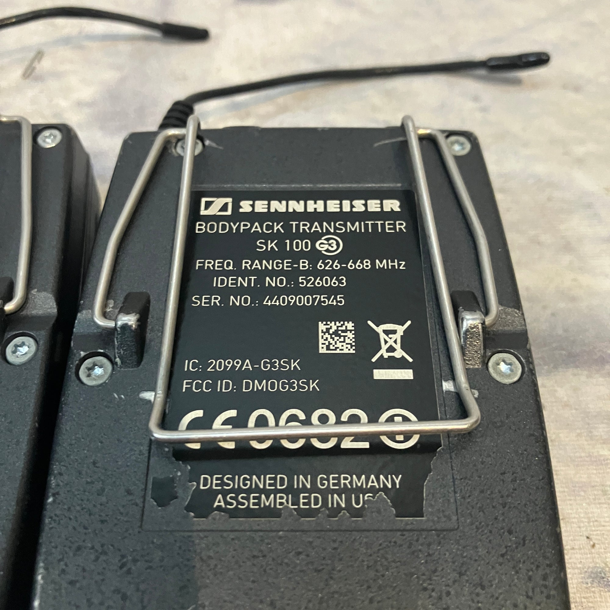 Sennheiser EW-100 G3 SK-100 Transmitter + EK-100 Receiver 626-668 MHz Wireless Mic System
