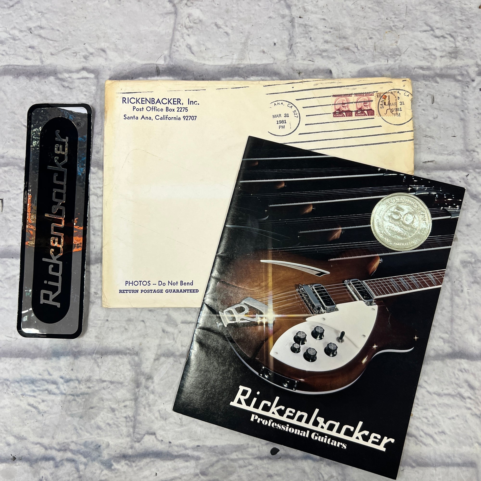 Rickenbacker 1981 50th Anniversary Guitar Catalog plus Foil Sticker
