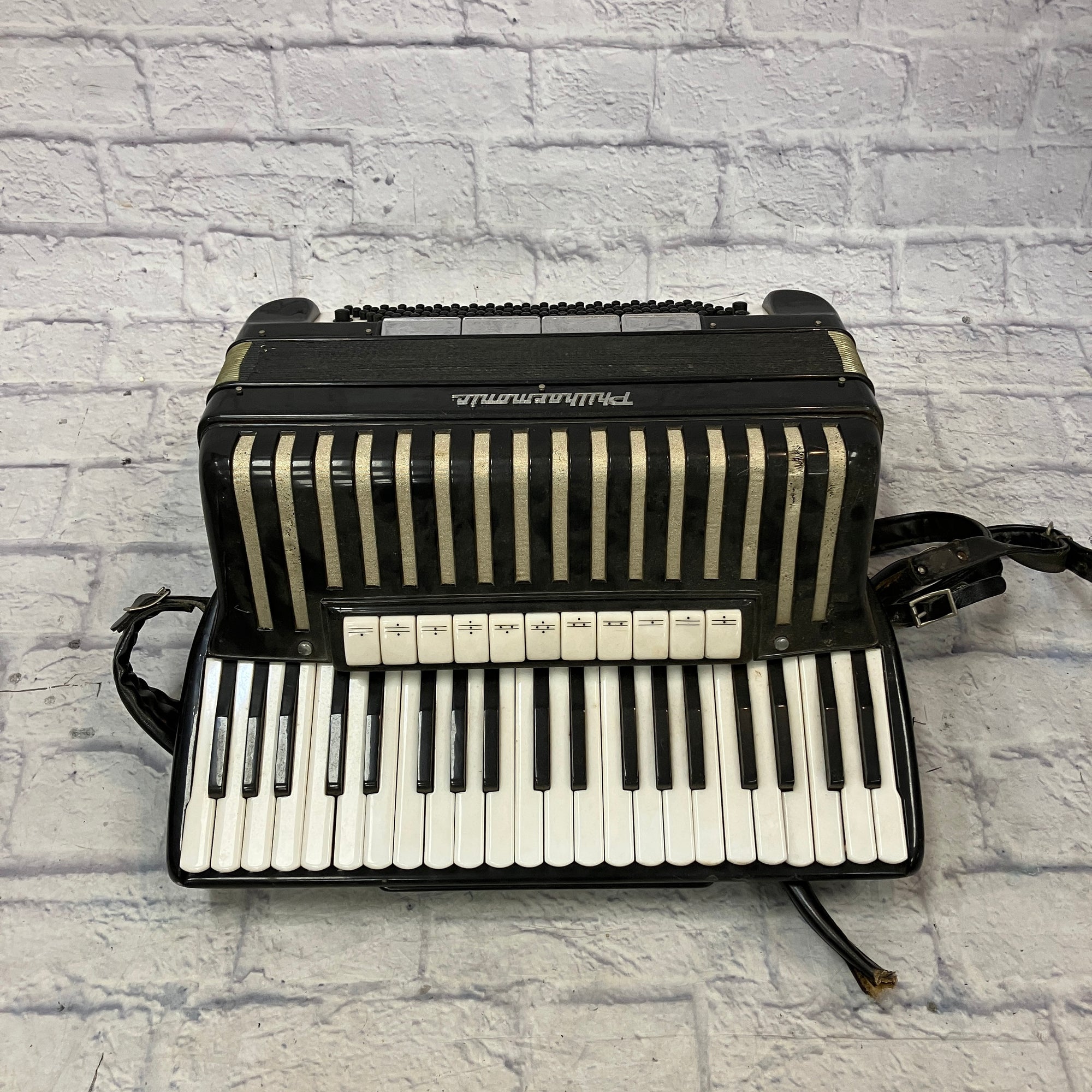 Philharmonic Vintage Black Accordion (Needs Restoration