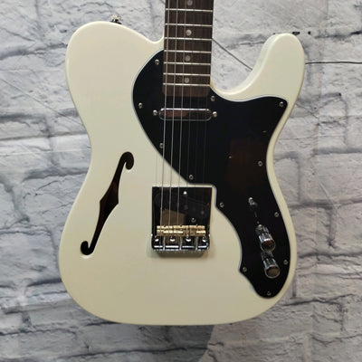 Squier Affinity Thinline Telecaster - Olympic White Semi Hollow Electric Guitar