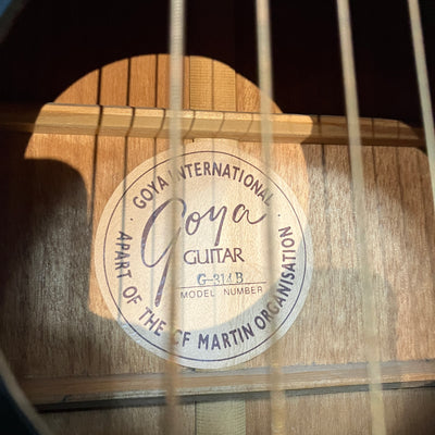 Goya G-314B Vintage 1970s Acoustic Guitar - Black w/ case