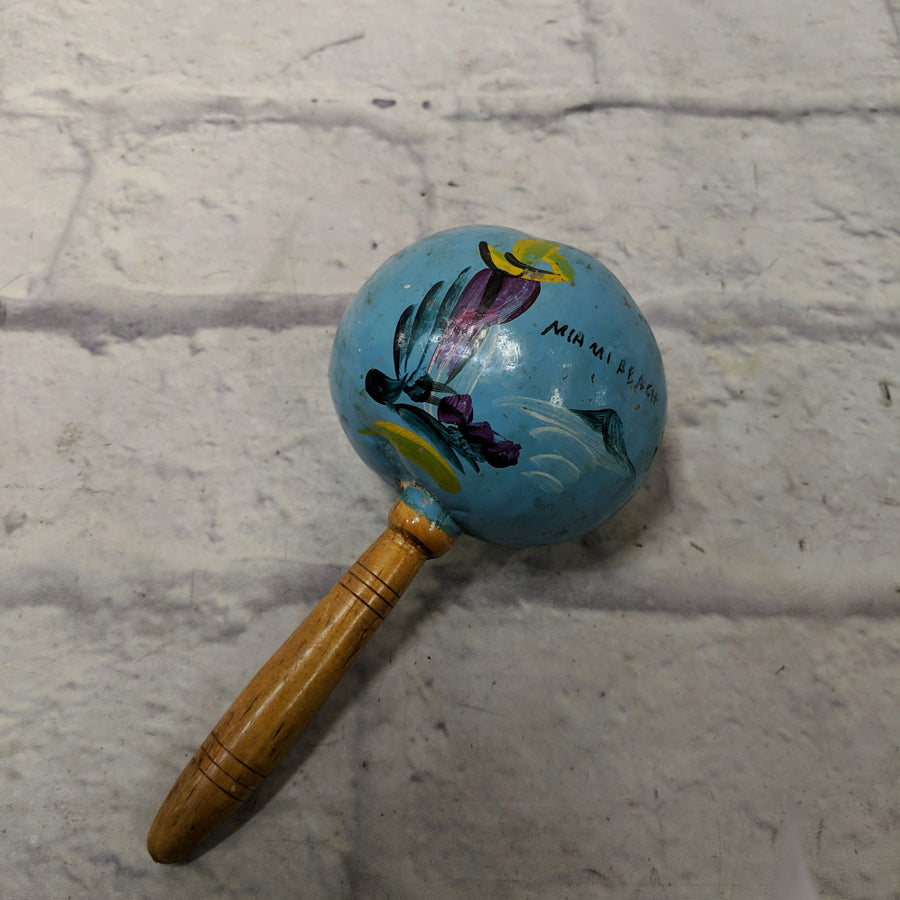 Unknown "Miami Beach" Blue Mexican Maraca Shaker