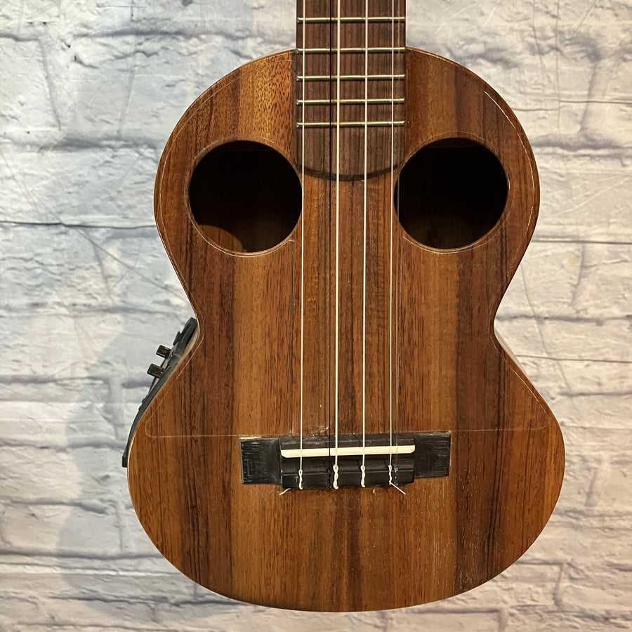 Mele 6 String Tenor Ukulele Double Sound Hole w/ Pickup w/ case