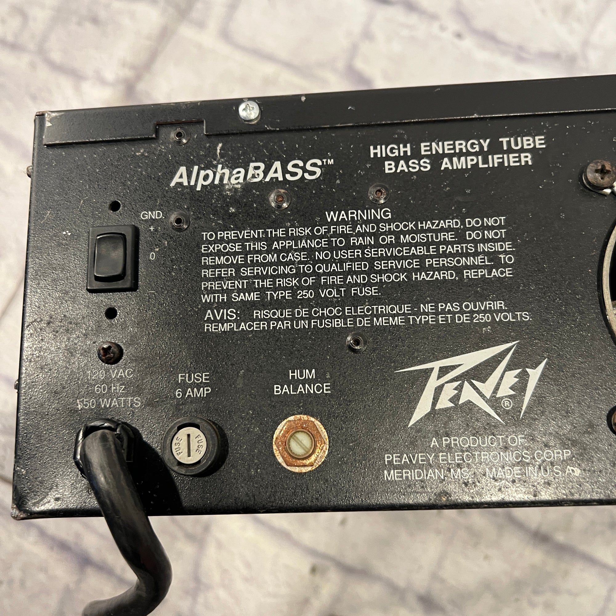 Peavey Alpha Tube Bass Amp Head