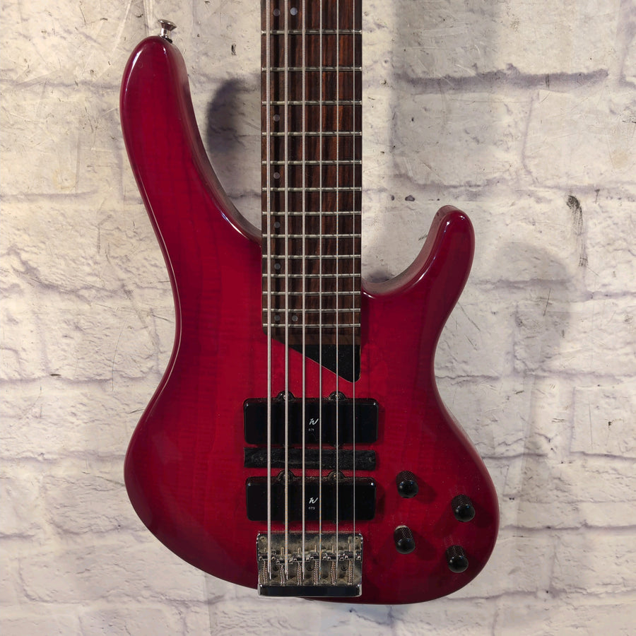 Washburn XB600 Bantam Series 6 String Bass Guitar Trans Red