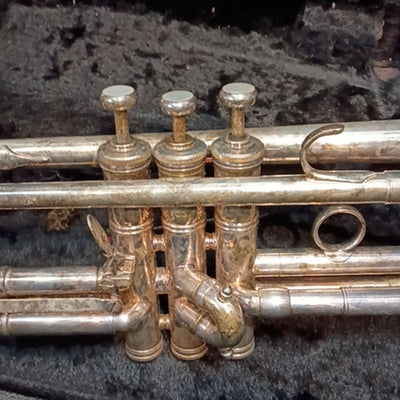 E Benge Resno Tempered Bell Silver Trumpet Los Angeles AS IS Trumpet