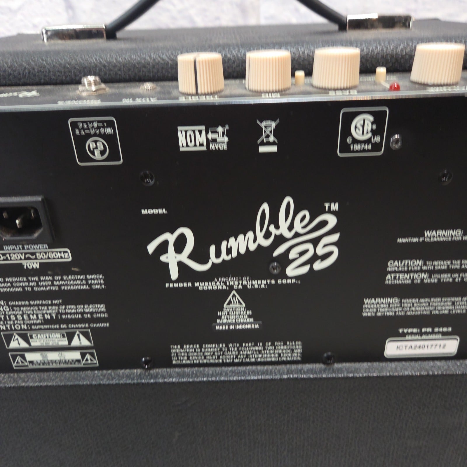 Fender Rumble 25 Bass Guitar Combo Amp