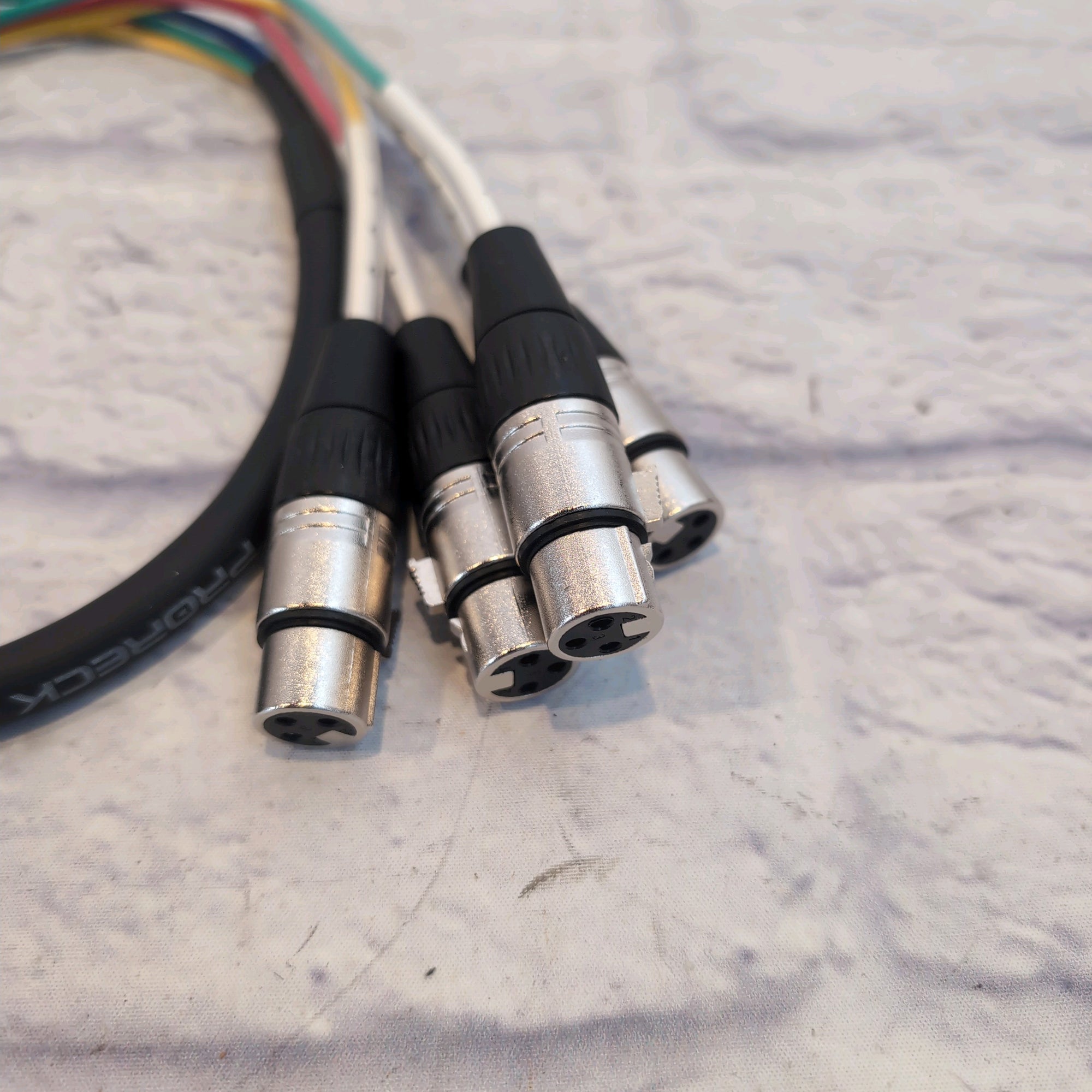 Proreck 3' 4-Channel XLR F to 1/4" TRS Snake