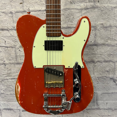Unknown Tele Partscaster Fiesta Red Relic Jazz Benedetto Electric Guitar