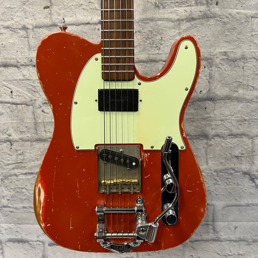 Unknown Tele Partscaster Fiesta Red Relic Jazz Benedetto Electric Guitar