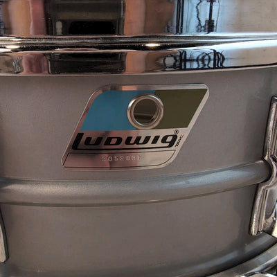 Ludwig L-404 Acrolite 5x14" 8-Lug Aluminum Snare Drum with Rounded Blue/Olive Badge