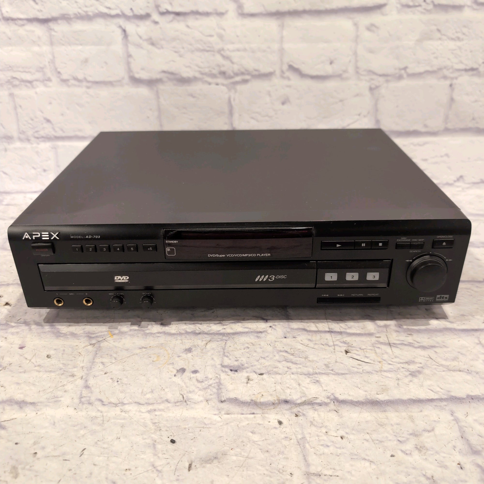 APEX AD-703 3-Disc Digital Video DVD Player and Karaoke