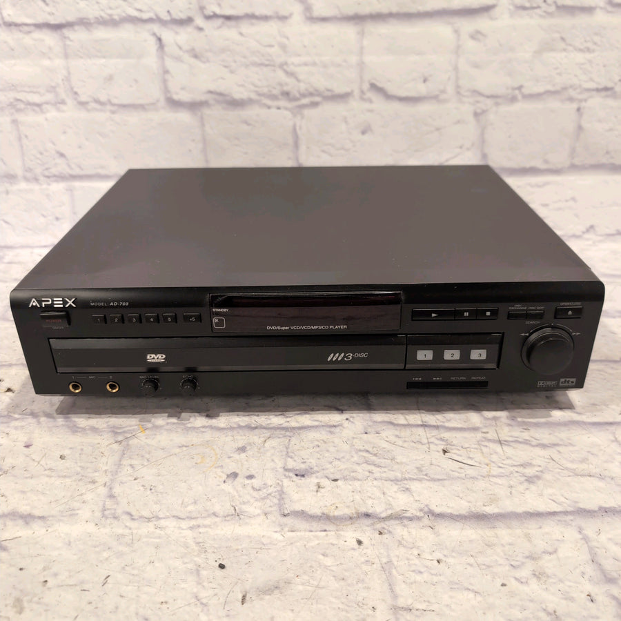 APEX AD-703 3-Disc Digital Video DVD Player and Karaoke