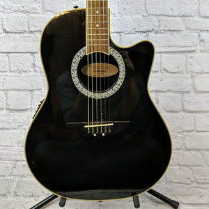 Ovation Celebrity Acoustic CC-057 Gloss Black Shallow Body W/ Hard Shell Case