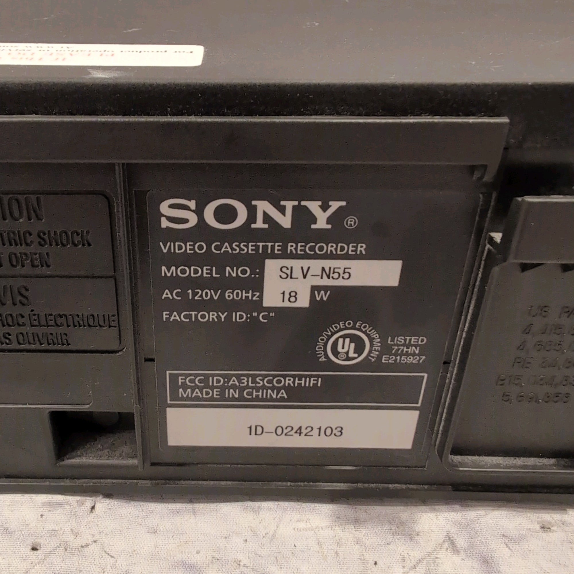 Sony SLV-N55 VHS Cassette Player