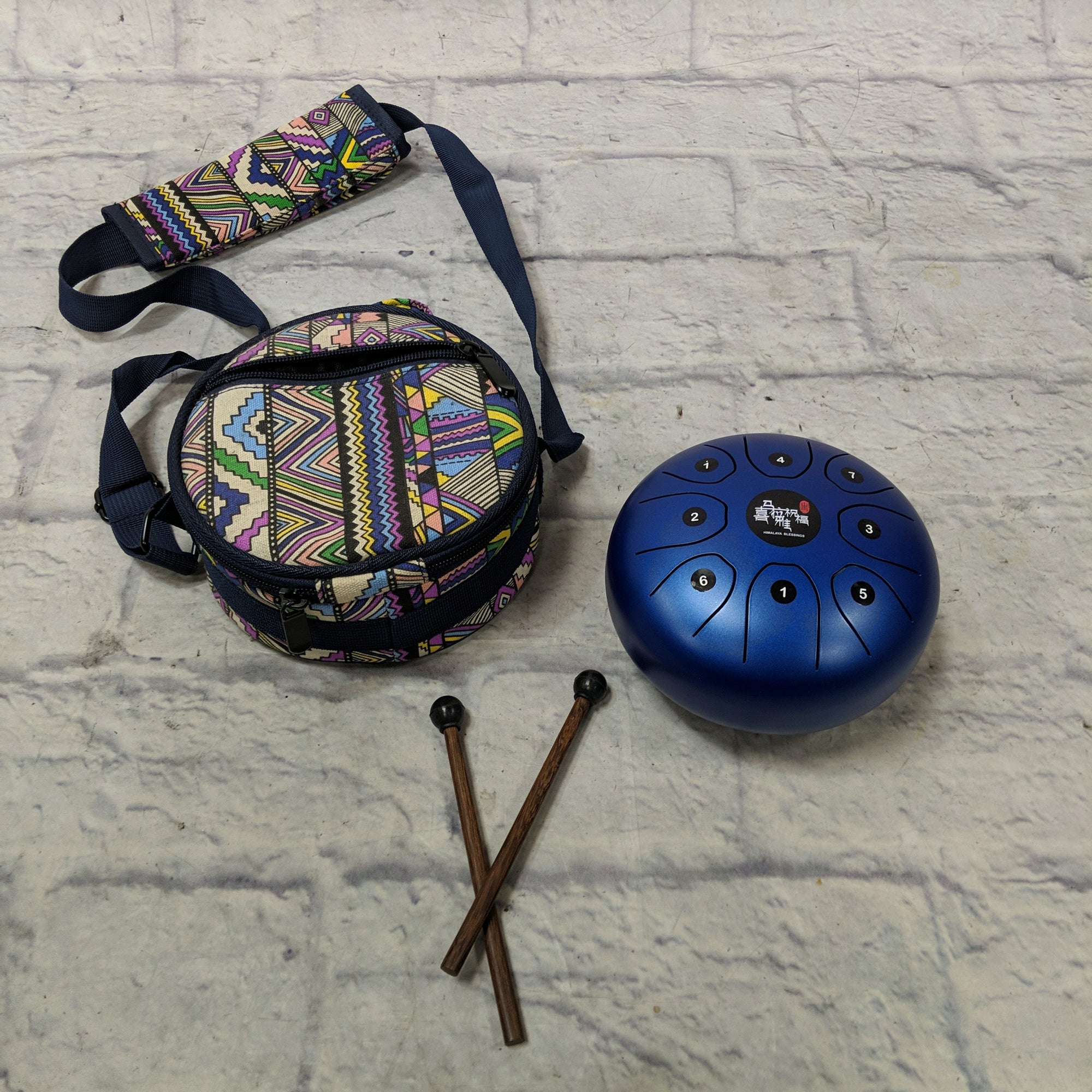 Unknown Metal Tongue Drum with Bag and Mallets