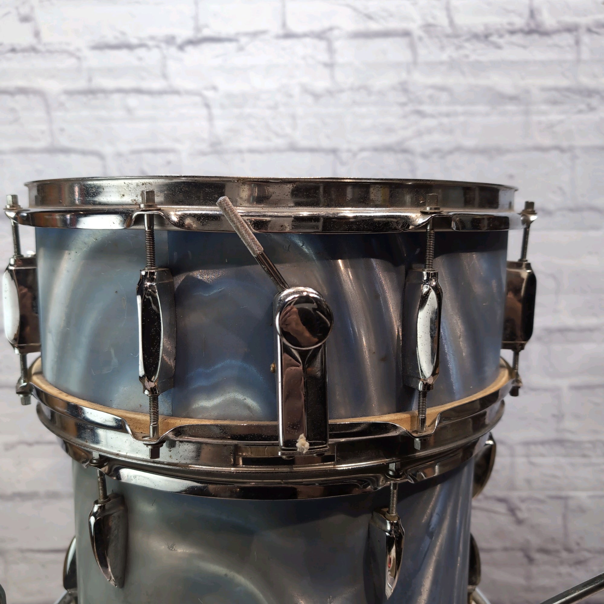 Vintage Apollo MIJ 4pc Stencil Drum Kit - 20 / 16 / 14 / 13 - Blue Satin Flame
